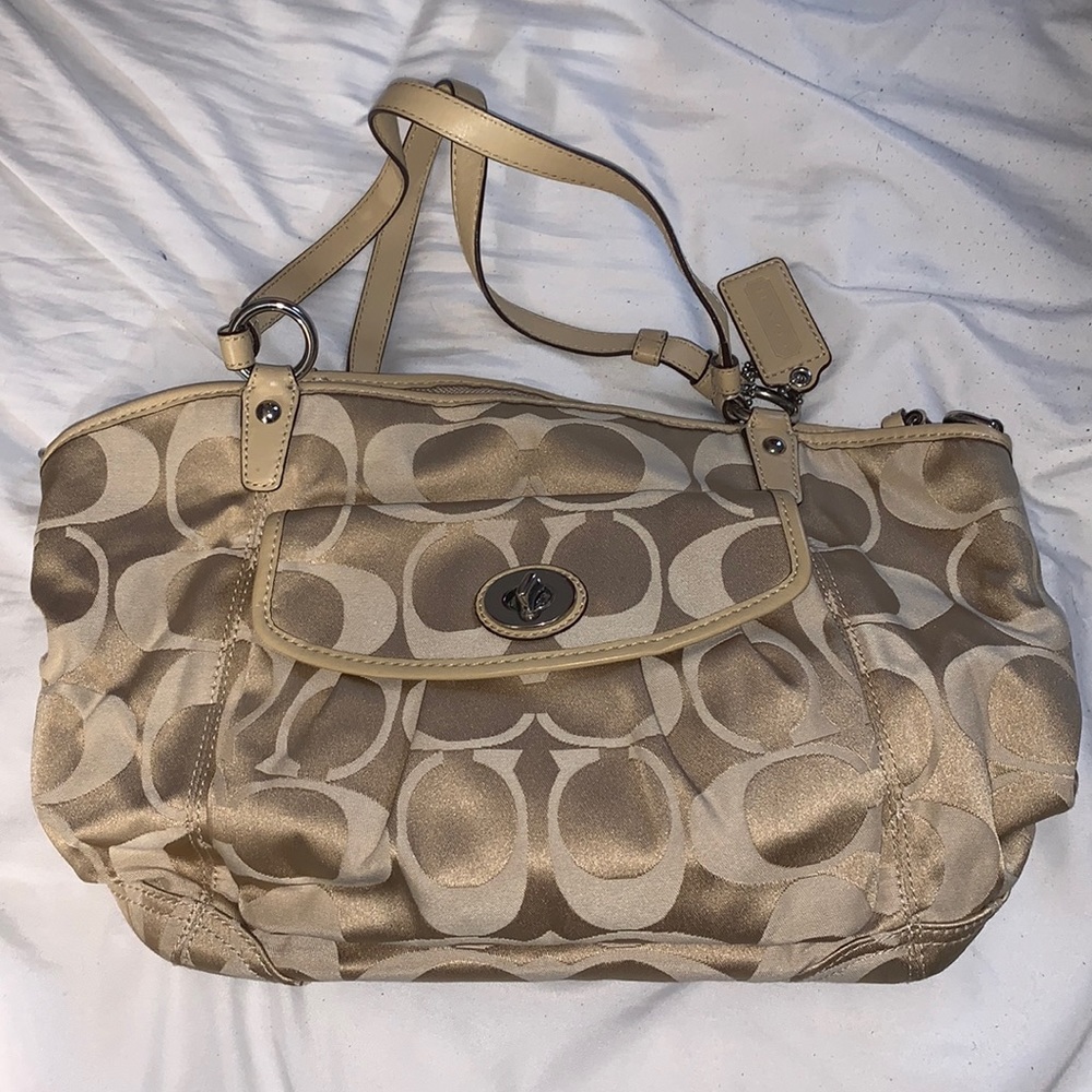 EUC Coach purse with satin travel bag